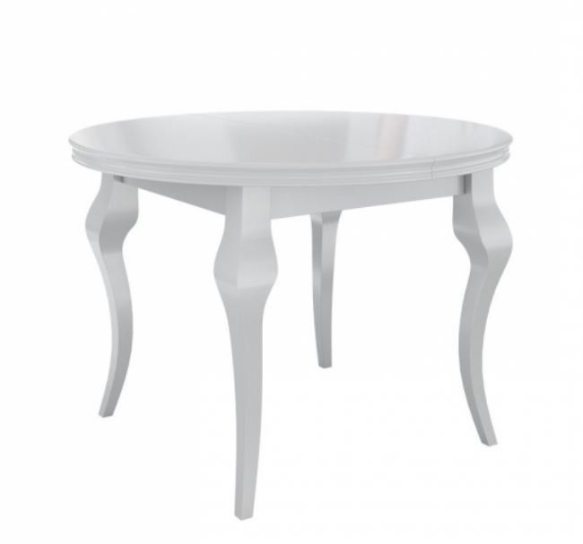 Veneti Rozkladací okrúhly jedálenský stôl KRAM 1 - lesklý biely